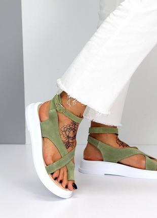 Босоніжки "rimly", оливковий, натуральна замша