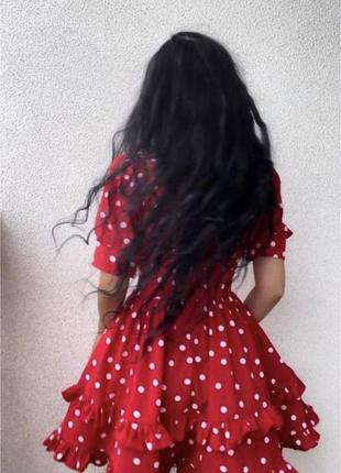 Сарафан в стиле baby doll, сарафан с рюшем, платье на запах, платье принт, летнее платье4 фото
