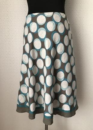 100% лен! классная юбка в горохи от alex &amp; co, размер 20/46, укр 56-58-601 фото
