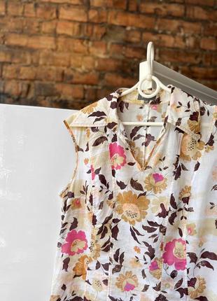 Marc aurel women's sleeveless floral premium shirt blouse женский, премиальный топ, блуза2 фото