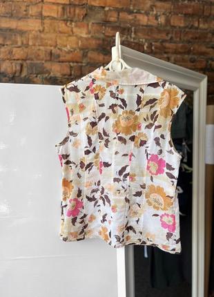 Marc aurel women's sleeveless floral premium shirt blouse женский, премиальный топ, блуза3 фото
