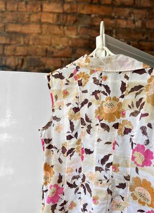 Marc aurel women's sleeveless floral premium shirt blouse женский, премиальный топ, блуза4 фото