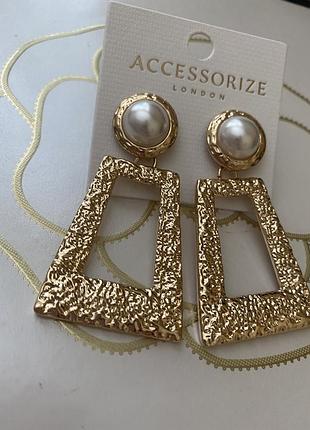Прямоугольные серьги серьги серьги с жемчужинами accesorise london