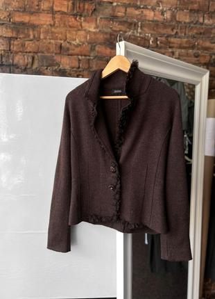 Diana gallesi women’s wool brown premium blazer jacket жіночий, преміальний блейзер, жакет з шерсті