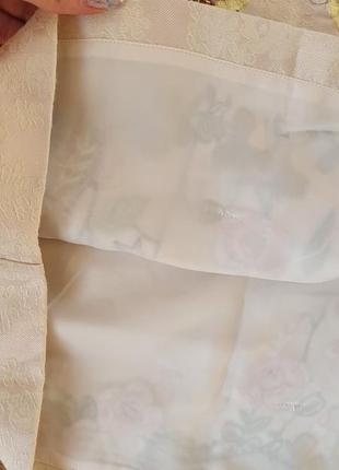 Волшебная юбка с красивым принтом вышита бисером5 фото
