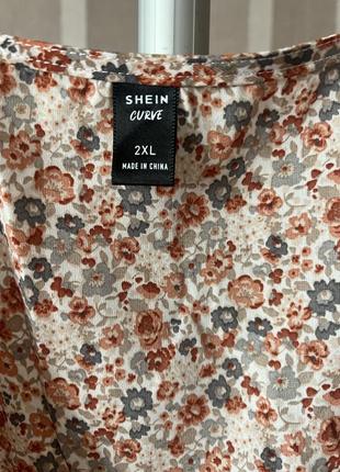 Блуза в цветочек shein 2xl батал9 фото
