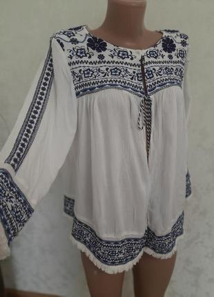 Роскошь блуза накидка вышиванка украинский кардиган енотно стиль8 фото