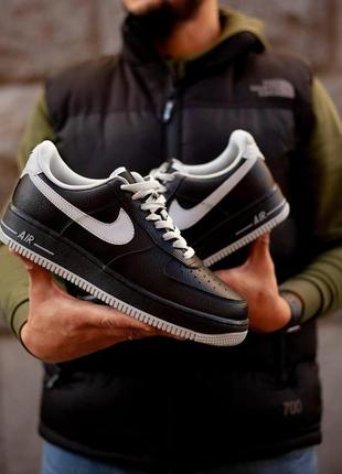 Мужские кроссовки nike air force 1 low black white v2