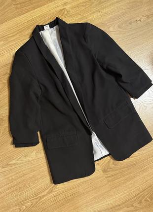 Удлиненный блейзер пиджак черный