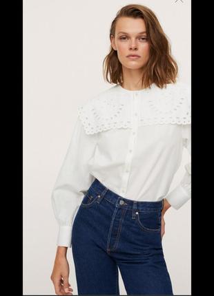 Біла сорочка блуза з воротником прошва бренд