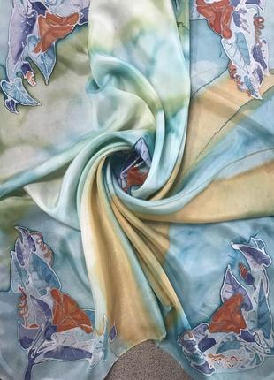 Оригинальный платок из натурального шелка в стиле art