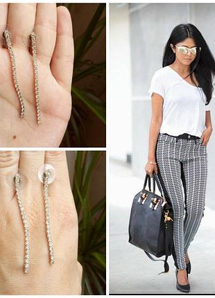 Новые серьги висюльки стразы