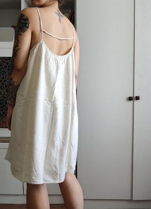 Платье, платье, сарафан от h&amp;m, льняное, минималистичное, на бретелях2 фото