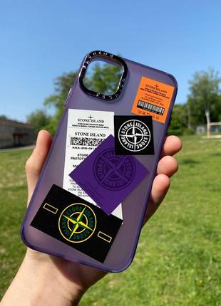 Чохол на iphone stone island 🏝️ purple tags case ✝️1 фото