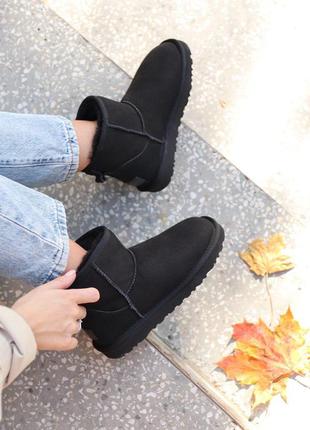 Шикарные ugg mini в черном цвете из теплого меха (осень-зима-весна)😍4 фото