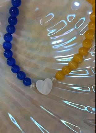 Патриотический браслет из натурального камня2 фото