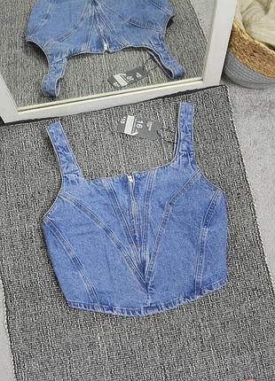 Новый джинсовый топ с молнией primark