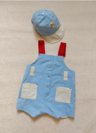Брендовый комплект шорты-комбинезон и кепка2 фото