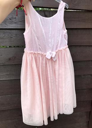 Фото + 89 нарядное пудровое платье h&m на 7-8 лет рост 130 см