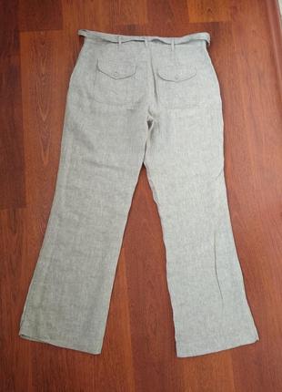 42р. льняные серые широкие брюки, большой рост cotton traders6 фото
