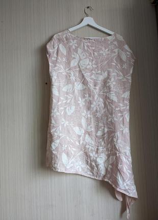 Новая льняная ассиметричная блуза италия2 фото