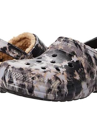 Утепленные кроксы crocs сабо tie-dye оригинал
