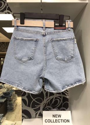 Светлые джинсовые шорты стрейчевые2 фото