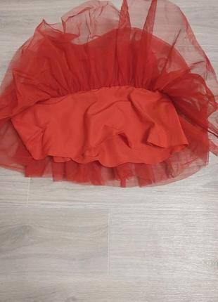 Яркая фатиновая юбка красная7 фото