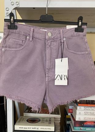 Шорты джинсовые лиловые zara