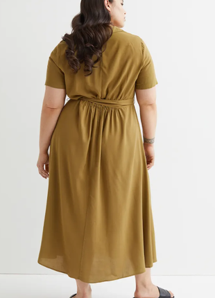 Оливковое вискозное платье h&m 44-46 m/l7 фото