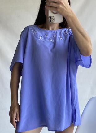 Голуба блуза большого размера/летняя блуза
