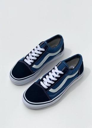 Стильные кеды унисекс для лета vans old skool. синий цвет