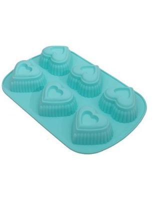 Силіконова форма для випікання кексів серця