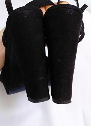 Брендовые женские замшевые босоножки на широком каблуке/босоножки на каблуке new look.5 фото