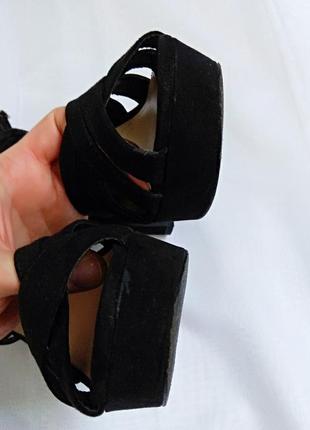 Брендовые женские замшевые босоножки на широком каблуке/босоножки на каблуке new look.6 фото