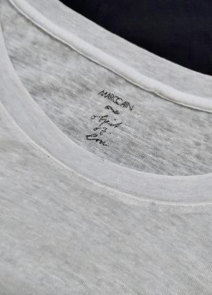 Marc cain базовая льняная футболка от премиального бренда,размер 45 фото