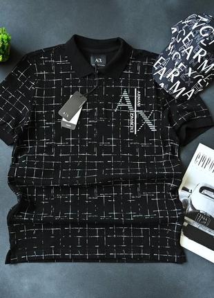 Чоловіча класична поло футболка armani / якісні брендові футболки від армані
