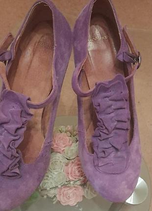 Туфли замшевые в фиолетовом цвете.39р. испания.4 фото