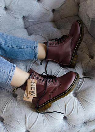 🌹dr martens 1460 cherry🌹✳️зимові✳️жіночі черевики мартінс з хутром.7 фото