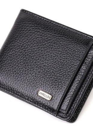 Оригінальний компактний гаманець із вкладишем для посвідчення для чоловіків із натуральної шкіри флотар canpellini