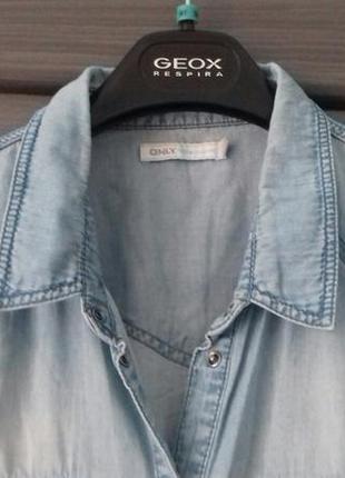 Рубашка джинсовая длинная блуза туника размер 386 фото