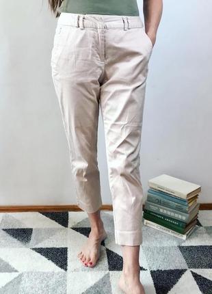 Укороченные брюки брюки бежевые мом3 фото