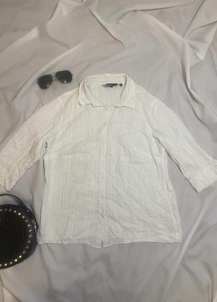 Белая муслиновая блуза рубашка1 фото