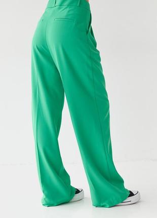 Женские свободные брюки со стрелками qu style - зеленый цвет, xs/s (есть размеры)2 фото