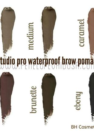 Помадка для бровей bh cosmetics studio prow brow рomade в оттенке brunette7 фото