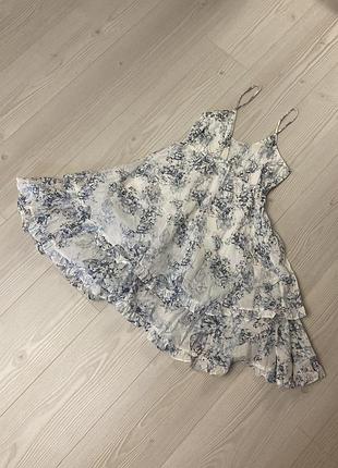 Нежное платье сарафан в цветочный принт рюши подойдет для беременных