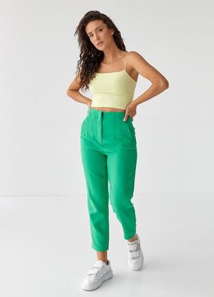 Классические брюки со стрелками perry - зеленый цвет, s (есть размеры)7 фото