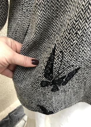 Шерсть блуза,кофточка,туніка в оксамитові метелики,джемпер,6 фото