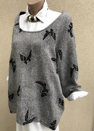 Шерсть блуза,кофточка,туніка в оксамитові метелики,джемпер,8 фото