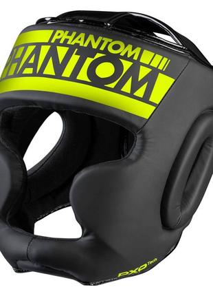 Боксерський шолом phantom apex full face neon one size black/yellow (капа в подарунок)